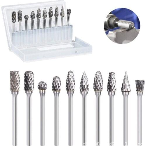 10pcs 3x6mm Angle Grinder Bit Tungsten Steel Grinding Machine Head Engraving Heads Abrasive Tools Rotary File Milling Cutter
