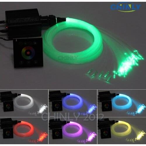 16W RGBW Fiber Optic Light Wall Switch Touch Controller 2.4G Wireless 2 Meters 150pcs Stars Ceiling Lighting