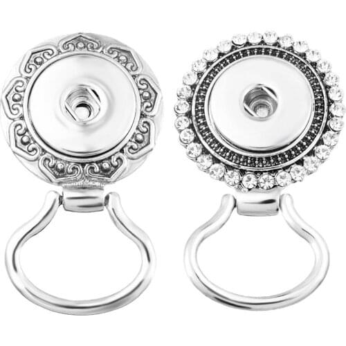 2pcs Silver Snap Button Magnetic Glasses Brooch Pins Holders Set