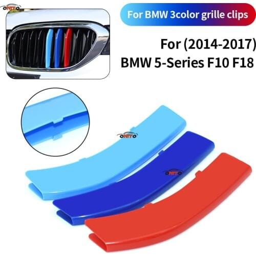 3 Colors Grille Clips Set Racing Grille Kidney Grille Grill Cover Stripe Clip Accessory For BMW 5 Series F10/F18 2014-2017