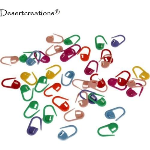 50Pcs/pack Mix Mini Knitting Crochet Locking Stitch Plastic Markers Needle Clip Craft Color Random