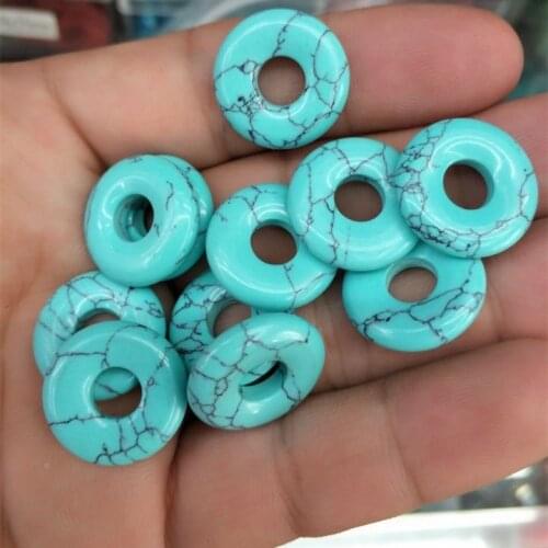 7pcs nature stone donut shape size 18x4mm inner hole 5mm round shape top fashion jewelry diy beads and findings good quality