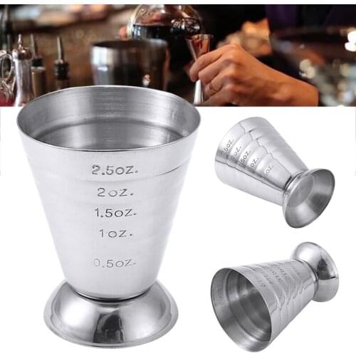 75ml Measuring Cup Ounce Shot Jigger Stainless Steel Cocktail Mojito Drink Mixer Liquor Coffee Mug Bar Measures Cup Bar Tools