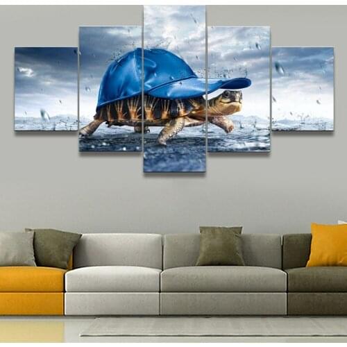 Abstract painting 5 pieces canvas printing wall art module picture turtle animal poster home decoration modern art frame