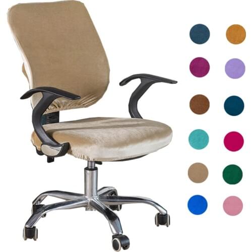 Velvet Split Chair Cover Office Business Computer Swivel Chair Covers Elastic Universal Slipcovers Spandex Decorative Arm Chair