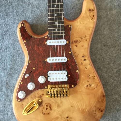 Free delivery electric guitar / tree scar left handed wood primary color gold accessories high quality Guitar / China Electric G