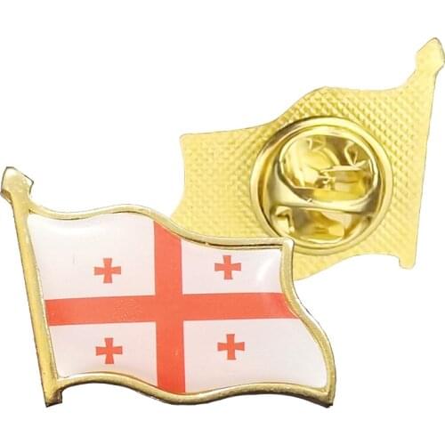 Georgia Flag Brooches Enamel Pins Electroplated Gold Military Badge Lapel/Collar/Backpack Decoration Accessories