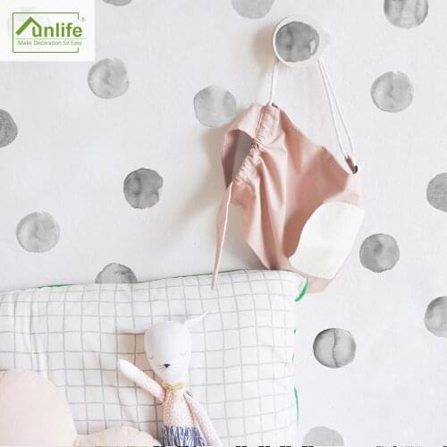 Funlife Ink Black Dots Wall Stickers For Kids Baby Room PVC Wall Decals Waterproof Peel And Stick Wall Sticker For Nursery Decor