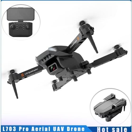L703 Pro Aerial UAV Drone Mini Folding Drone 100m Flying Distance Dual Camera 4K HD Quadcopter Remote Portable Control Aircraft
