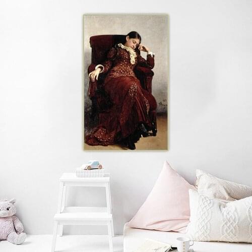 Ilya Efimovich Repin《Rest(1882)》Canvas Oil Painting Aesthetic Poster Picture Wall Hanging Decor Home Living Room Decoration