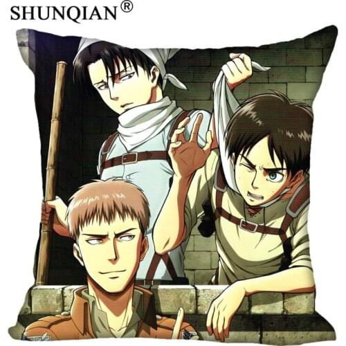 Custom Pillowcase Cover Attack on Titan Square Zipper Pillow Cover (Two Sides) Print Your Pictures Cool Pillow Cases