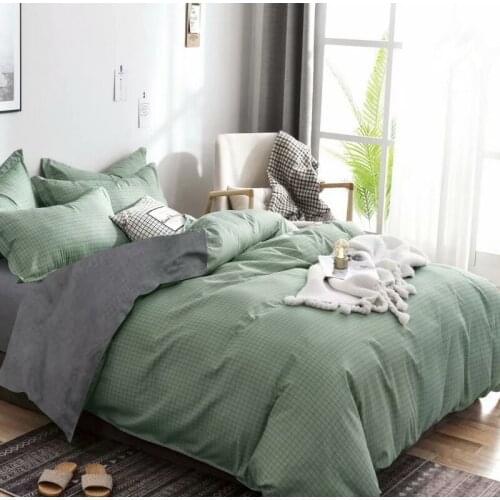 Classic bedding set AB side Solid color bed duvet cover sets bed linens Queen bed set Home textile bedclothes 3-piece set