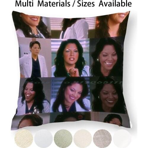 Callie Torres Collage Pillow Case Throw Pillow Cover Cotton Linen Flax Greys Anatomy Sara Ramírez Calliope Torres Callie Torres