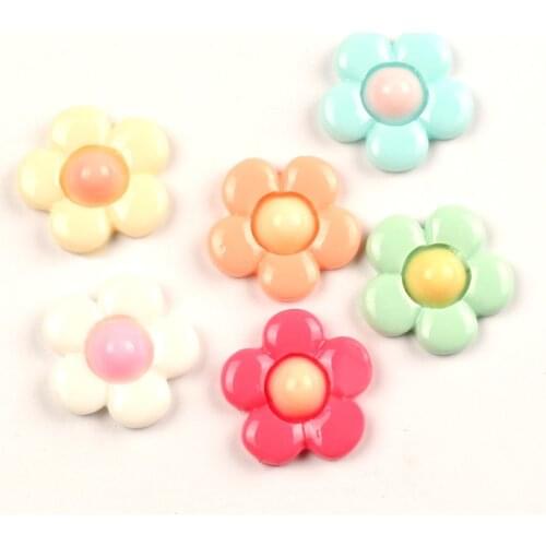 LF 50Pcs 21mm Mixed Flower Resin Cabochon Flatback Decoration Crafts Embellishments For Scrapbooking Diy Accessories