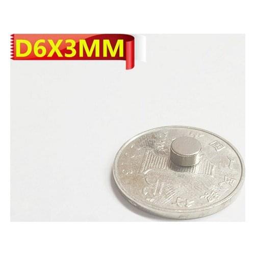 Wholesale Top Quality 50PCS D6X3mm Super Strong Round Disc Magnets Rare Earth Neodymium Magnet N38 6X3mm