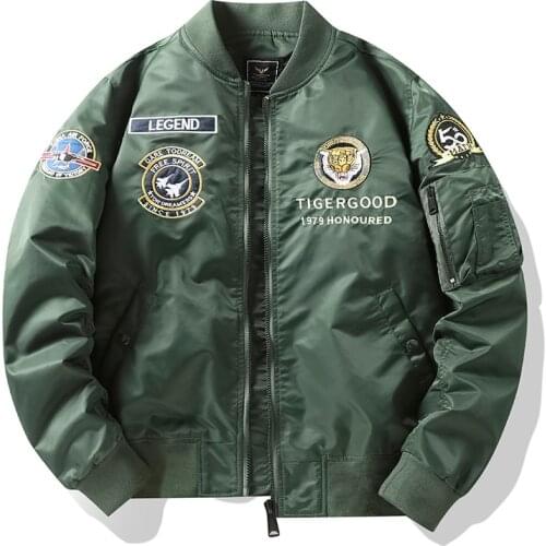 Men Embroidery Jackets Male American Retro Air Force Bomber Jacket Outer High Quality Autumn MA-1 Style Mens Clothing M-4XL