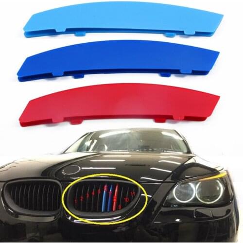 New Car Front Grille Sport Strips Buckle Cover Trim For 2004-10 BMW 5 Series E60