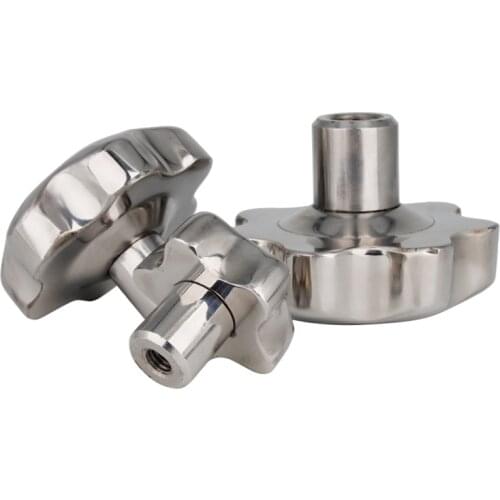 M6/8/10/12/14mm Stainless Steel 304 Female Thread Star Knob Handles Star Shaped Through Hole Clamping Nuts Knobs Plum hand wheel