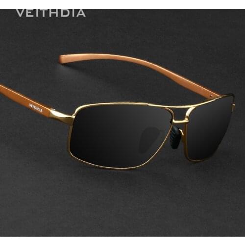VEITHDIA Brand Best Alloy Mens Sunglasses Polarized Lens Driving Eyewear Accessories Driving Sun Glasses For Men 2458