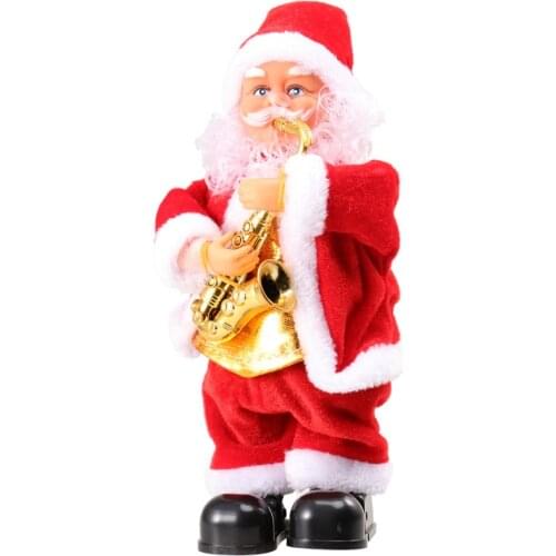 Dancing Singing Santa Claus Christmas Doll Battery Operated Musical Moving Figure Holiday Decoration (Saxophone)