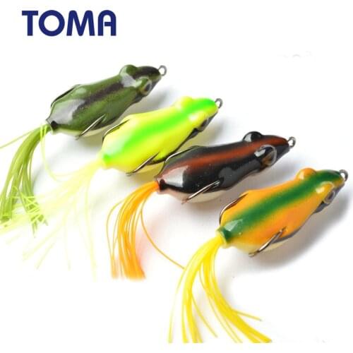 TOMA 1PCS Handmade Soft Frog Topwater Fishing Lures 5.5cm 10g Floating Soft Plastic Rubber Frog Bait Snakehead Lure