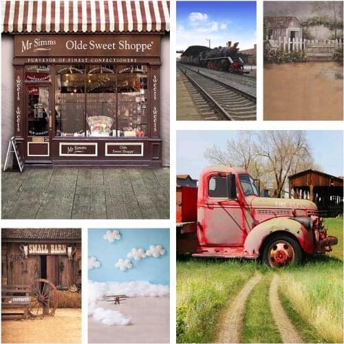 Avezano Vinyl Photography Background Newborn Portrait Baby Shower Backdrop Train Farm Barn Sky Photo Studio Photocall Photozone