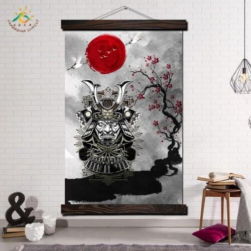 Warrior Character Samurai Graphic Art Modern Canvas Art Prints and Posters Wall Painting Scroll Painting Wall Art Pictures