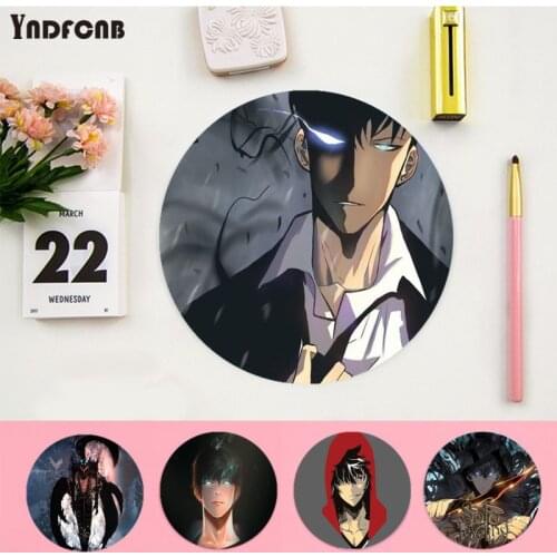 YNDFCNB New Printed Solo Leveling Beautiful Anime round Mouse Mat Anti-Slip Laptop PC Mice Pad Mat gaming Mousepad