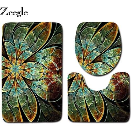 Zeegle Bath Mats Home Decoration Soft Carpet Anti Slip Toilet Kitchen Mat Bathroom Flannel Rug