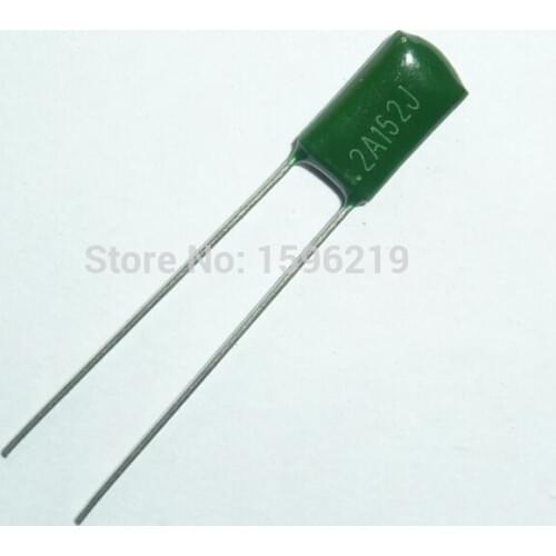 10pcs Mylar Film Capacitor 100V 2A152J 1500NF 1.5nF 2A152 5% Polyester Film capacitor
