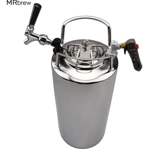 19L Cornelius Stainless Steel Beer Keg & beer faucet tap & co2 keg charger kit,home Beer brewing