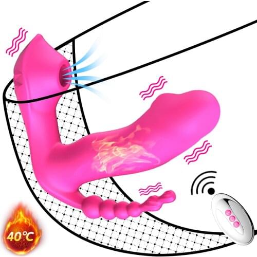 3 IN 1 Sucking Dildo Vibrator 7 Mode Vibrating Sucker Vagina Clitoris Stimulator Wearable Oral Suction Erotic Sex Toys for Women