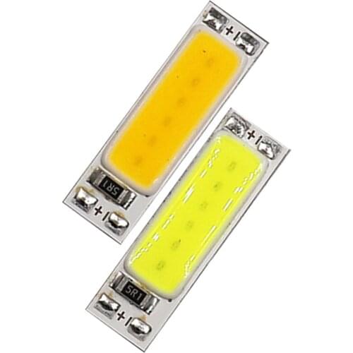 5PCS 25x7mm Tiny 1W COB LED Chip Light Source 3V 3.7V LED Bulb Warm Cold White 3000K 6000K for Work Signal Lamp DIY Lighting
