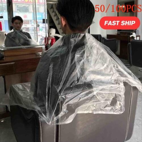50/100/150PCS Waterproof Hair Coloring Tool Disposable Plastic Hair Salon Cape Shawl Transparent Protect Clothes from Being Wet