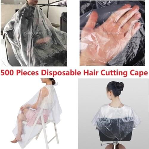 500 Pieces Disposable Hair Cutting Capes Barber Shop Home Dyeing Apron Cloth Bib