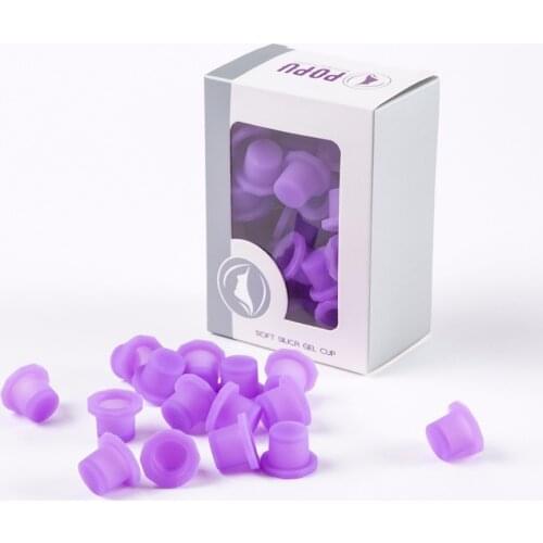 60 pcs/ Box Disposable 12mm Tattoo Ink Cups for Permanent Makeup & Tattoo White & Purple Color