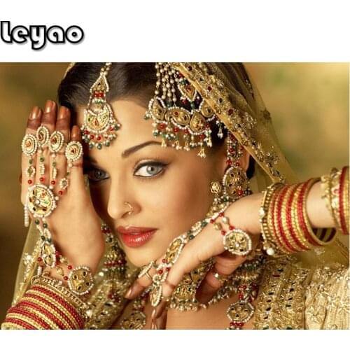 Diy diamond Painting portrait Full Square/Round indian beauty 5d Diamond Embroidery Of Rhinestone Mosaic Art mask lady