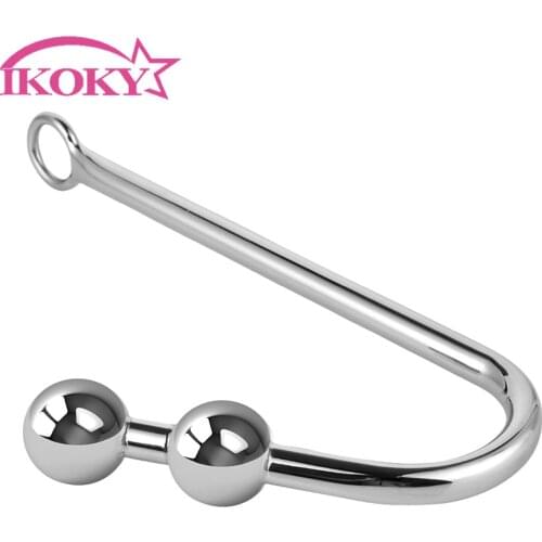 Stainless Steel Anal Hook Butt Plug Anal Dilator With Ball Hole Sex Toys for Men and Women Adult Products Anal Sex Toys Metal