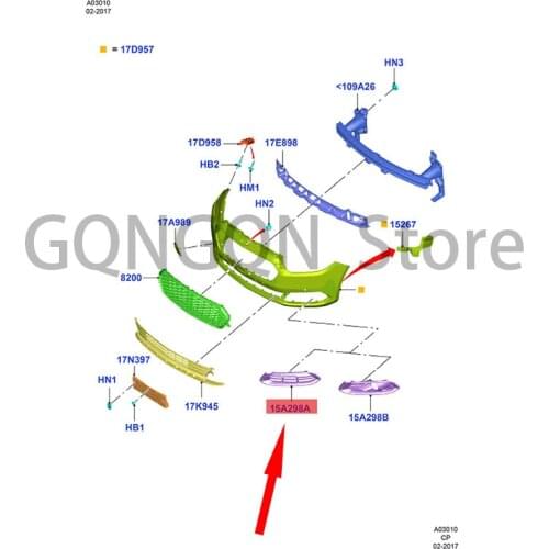 CAR fog lamp frame paint long lamp without grille left For dMo nd eoT aur us Front bumper grille Front bumper wind screen