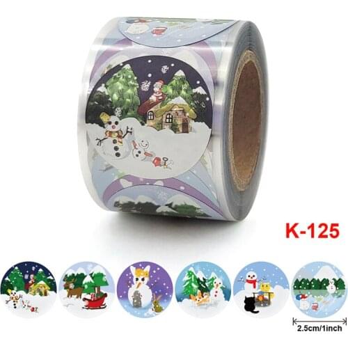 Bronzing Merry Christmas Stickers Roll Colorful 250-Count Stickers Round Seals Stickers for Cards Gift Envelopes Box JDH88