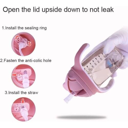 Dual Use Baby Bottle Straw Style Drinking Cup Anti-choking Fall Resistant Feeding Nursing Bottle AN88