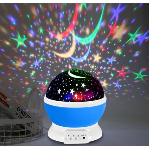 Baby Lamp Decor Rotating Starry Nursery Moon Galaxy Projector Table Lamp Star Projector Lamp Children BedroomLEDNight LightLED02