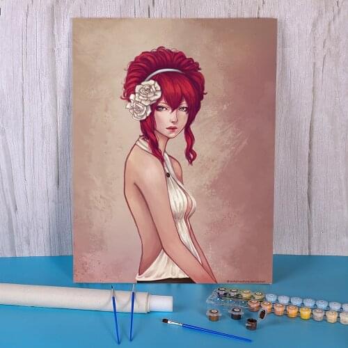 Cartoon Girl Woman Coloring By Numbers Painting Kit Oil Paints 50*70 Boards By Numbers Decorative Paintings Handiwork