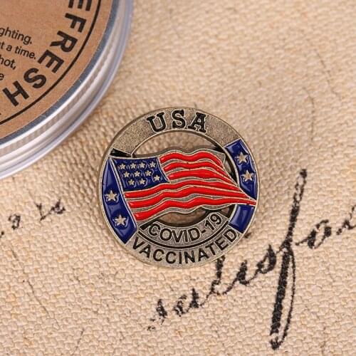 American Flag Enamel Pin Custom Wholesale Medical Lapel Pin Round Metal Brooch Badge Ornament Gift To Doctors and Nurses