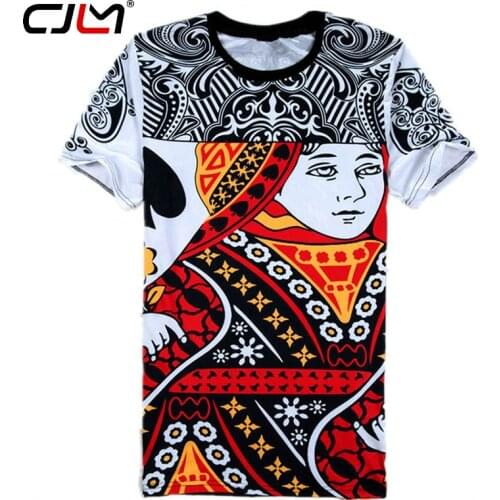 CJLM Summer Hip Hop T Shirt Men Funny Playing Cards Printed 3d T-shirt Harajuku Clothes Camisa Masculina Size King Poker Shirts