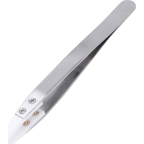 GTBL Ceramic tweezers with stainless steel handle Refractory Acid-resistant Pointed tweezers