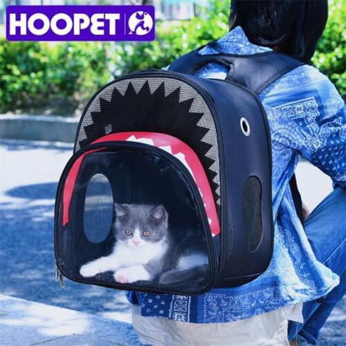 HOOPET Pet Cat Shoulder Backpack Portable Transparent Bag Dog Cat Breathable Carrier Outdoor Handbag for Puppy Cat Small dog