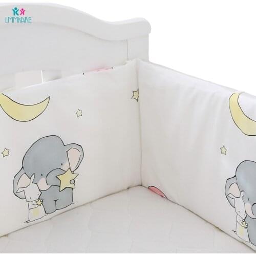 Grey Elephant Baby Crib Bedding Sets Customize Bumper Pillowcase Quilt Cover Fitted sheet Hanging Bag Cute Cotton Baby Products