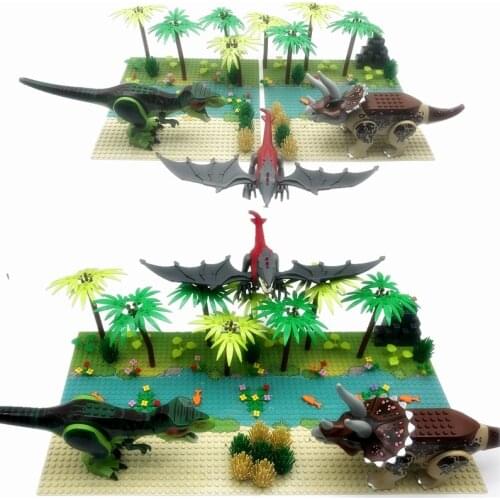 Jurassic Park World for Kids Building Blocks Dinosaurs for Children MOC Plants Forest Bricks for Boys Xmas Birthday Gift Juguete