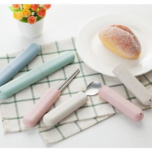 Tooth Brush Storage Box Natural Wheat Straw Travel Portable Toothbrush Tableware Fork Spoons Protect Container Case Holder